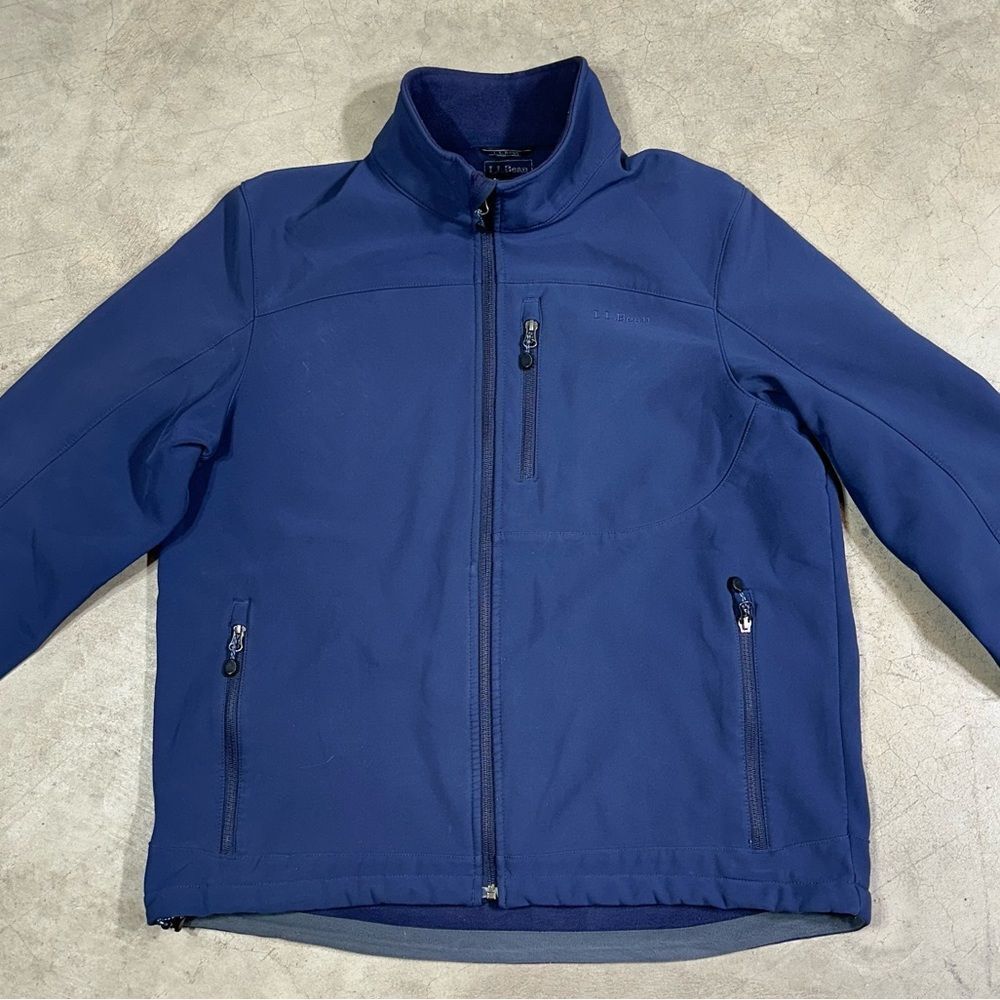 LL Bean Mens Soft Shell Jacket Blue Size Large